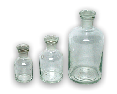 SOLVENT & REAGENT GLASS BOTTLES, NARROW-NECKED, TRANSPARENT 